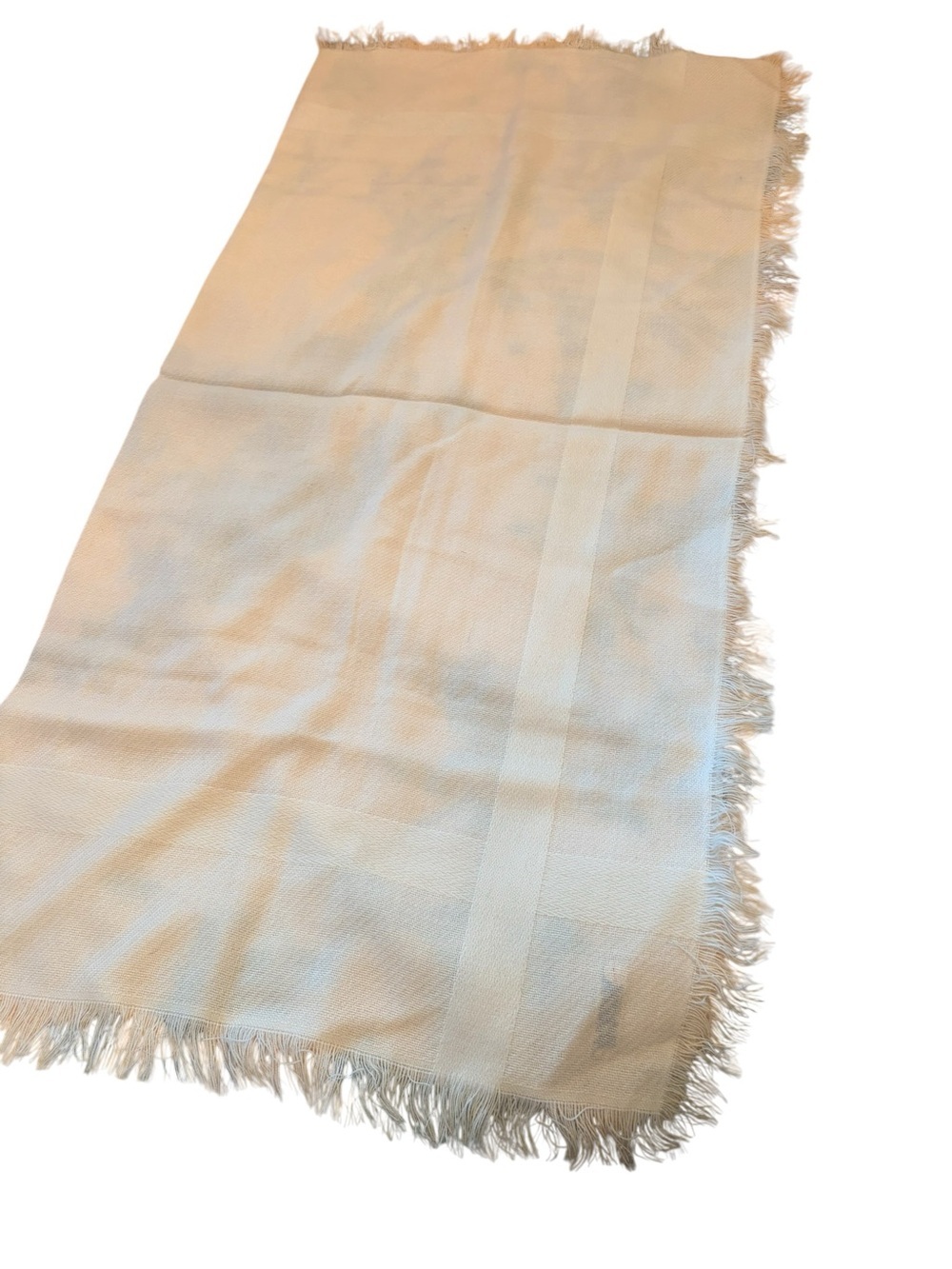 White Fringed Scarf - Neutral Everyday Layer